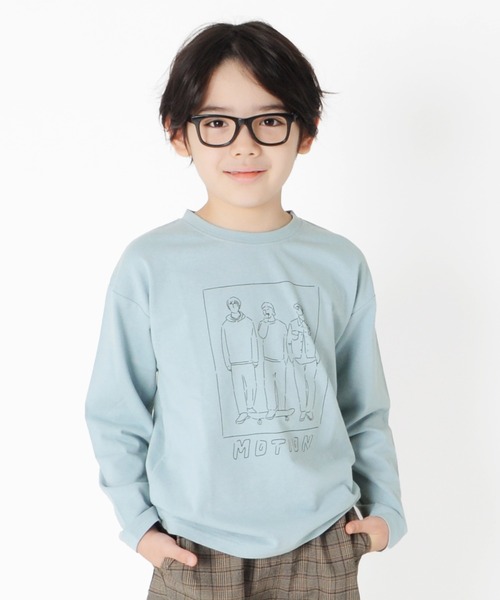 GLAZOS（グラソス）の「天竺・ドロップショルダープリント長袖Tシャツ（Tシャツ/カットソー・キッズ・ラベンダー/ライトグリーン/ライトブルー/ダークグリーン/ベージュ系その他/ピンク系その他/ブルー/サックスブルー/グレー/チャコールグレー/ダークグレー/カーキ/ミント/ネイビー/キナリ/ピンク/ホワイト/ライトグレー/ベージュ/パープル・100cm/150cm/130cm/140cm/110cm/120cm）」の16枚目の写真