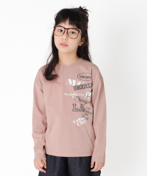 GLAZOS（グラソス）の「天竺・ドロップショルダープリント長袖Tシャツ（Tシャツ/カットソー・キッズ・ラベンダー/ライトグリーン/ライトブルー/ダークグリーン/ベージュ系その他/ピンク系その他/ブルー/サックスブルー/グレー/チャコールグレー/ダークグレー/カーキ/ミント/ネイビー/キナリ/ピンク/ホワイト/ライトグレー/ベージュ/パープル・100cm/150cm/130cm/140cm/110cm/120cm）」の19枚目の写真