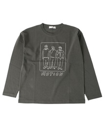 GLAZOS | 天竺・ドロップショルダープリント長袖Tシャツ(Tシャツ/カットソー)