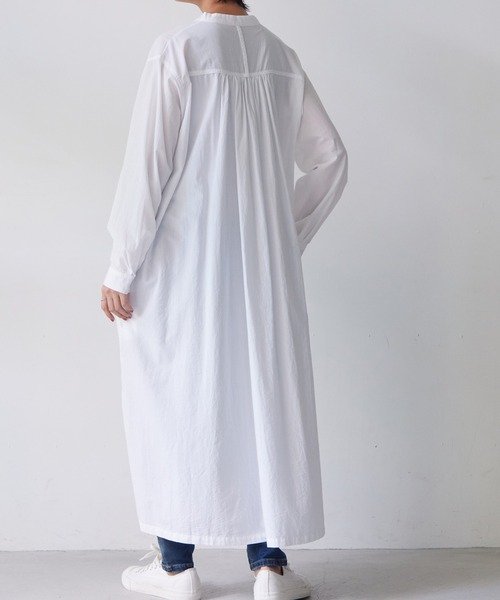 OMNES(オムネス)の「塩縮加工タイプライタービッグポケットシャツワンピース(ワンピース・レディース・ホワイト/ブラック/ベージュ/ブルー系その他・FREE)」の7枚目の写真