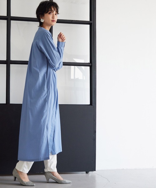 OMNES(オムネス)の「塩縮加工タイプライタービッグポケットシャツワンピース(ワンピース・レディース・ホワイト/ブラック/ベージュ/ブルー系その他・FREE)」の20枚目の写真