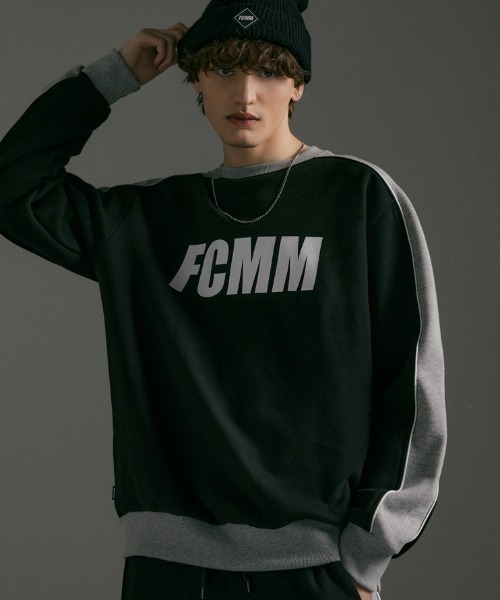 FCMM(エフシーエムエム)の「COLOR BLOCK CLASSIC SWEATSHIRTS/カラーブロッククラシックスウェットシャツ(スウェット・メンズ・杢グレー/ブラック/ホワイト・MEDIUM/LARGE)」の1枚目の写真