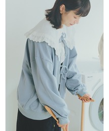 ehka sopo | 【カタログ掲載アイテム】前後着リボン裏毛プルオーバー(Tシャツ/カットソー)