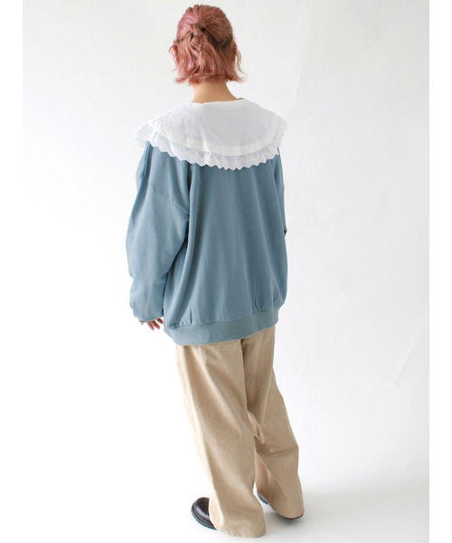 ehka sopo（エヘカソポ）の「【カタログ掲載アイテム】前後着リボン裏毛プルオーバー（Tシャツ/カットソー・レディース・キナリ/ブラック/ブルー/ラベンダー・ﾌﾘ-）」の20枚目の写真