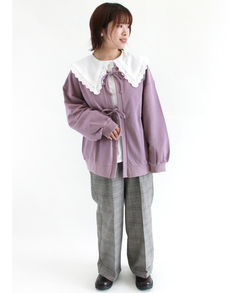 ehka sopo（エヘカソポ）の「【カタログ掲載アイテム】前後着リボン裏毛プルオーバー（Tシャツ/カットソー・レディース・キナリ/ブラック/ブルー/ラベンダー・ﾌﾘ-）」の18枚目の写真