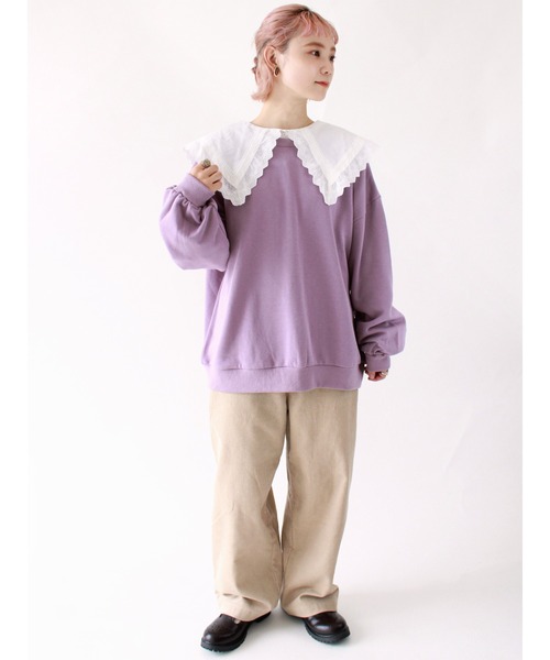 ehka sopo（エヘカソポ）の「【カタログ掲載アイテム】前後着リボン裏毛プルオーバー（Tシャツ/カットソー・レディース・キナリ/ブラック/ブルー/ラベンダー・ﾌﾘ-）」の22枚目の写真