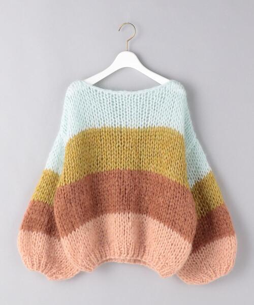 Maiami(マイアミ)の「<Maiami(マイアミ)>ボーダー カラーブロック ニット ■■■(ニット/セーター・レディース・ロイヤルブルー/ライトブルー・S/M)」の2枚目の写真