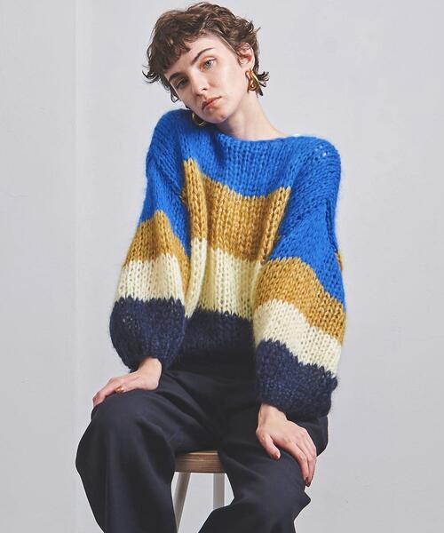 Maiami(マイアミ)の「<Maiami(マイアミ)>ボーダー カラーブロック ニット ■■■(ニット/セーター・レディース・ロイヤルブルー/ライトブルー・S/M)」の6枚目の写真