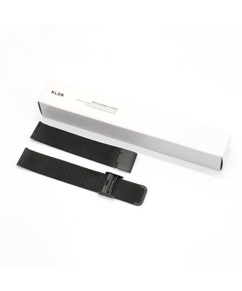KLON(クローン)の「KLON WATCH REPLACEMENT STRAP -MESH- 18mm(アナログ腕時計・レディース・シルバー/ブラック・ONE SIZE)」の1枚目の写真