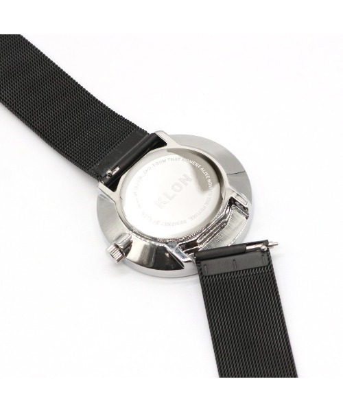 KLON(クローン)の「KLON WATCH REPLACEMENT STRAP -MESH- 18mm(アナログ腕時計・レディース・シルバー/ブラック・ONE SIZE)」の4枚目の写真