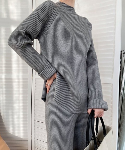 Doula Doula（ドゥーラドゥーラ）の「リブニットセットアップ（セットアップ・レディース・ベージュ/ブルー/ブラック/ブラウン/グレー/キャメル・FREE）」の22枚目の写真