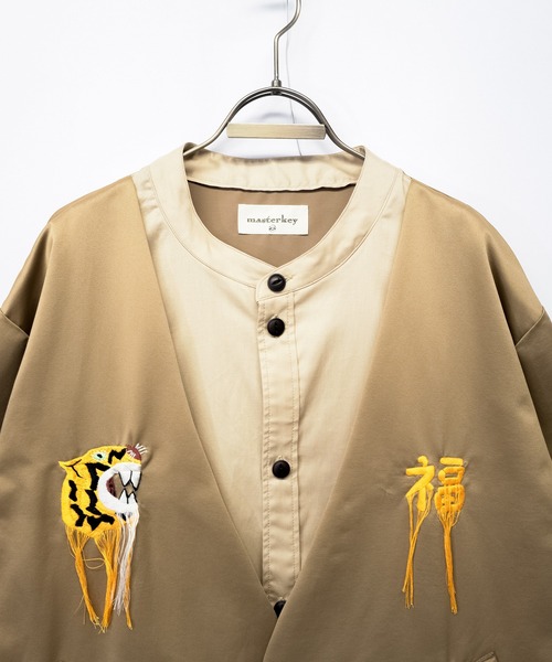 masterkey(マスターキー)の「masterkey マスターキー / H&T コットンシルクシャツレイヤードジャケット / MK22S-O-04-1(テーラードジャケット・メンズ・ベージュ/カーキ・1/2)」の12枚目の写真