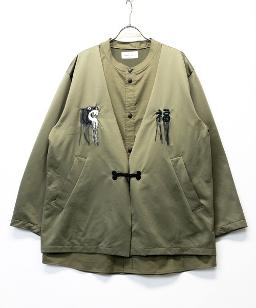 masterkey(マスターキー)の「masterkey マスターキー / H&T コットンシルクシャツレイヤードジャケット / MK22S-O-04-1(テーラードジャケット・メンズ・ベージュ/カーキ・1/2)」の13枚目の写真