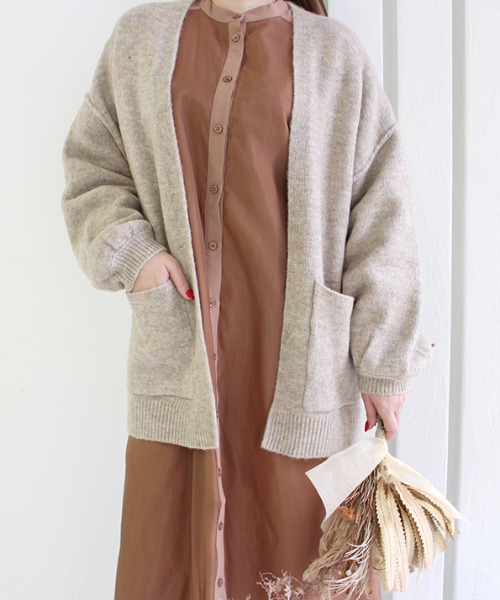 MODE ROBE（モードローブ）の「オーガンジーレイヤードワンピース（シャツワンピース・レディース・ブラウン/グレイッシュベージュ・FREE）」の19枚目の写真