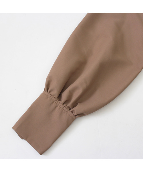 MODE ROBE（モードローブ）の「オーガンジーレイヤードワンピース（シャツワンピース・レディース・ブラウン/グレイッシュベージュ・FREE）」の16枚目の写真