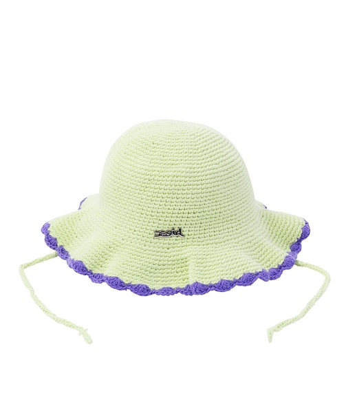 X-girl（エックスガール）の「KNIT BUCKET HAT（ハット・レディース・ブラック/ライトグリーン・ONE SIZE）」の3枚目の写真