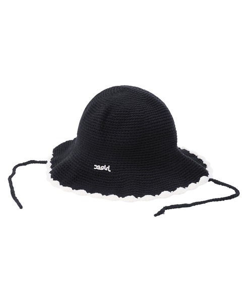 X-girl（エックスガール）の「KNIT BUCKET HAT（ハット・レディース・ブラック/ライトグリーン・ONE SIZE）」の8枚目の写真