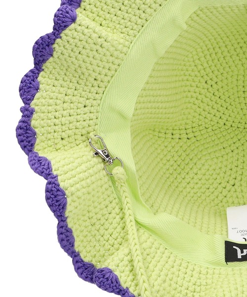 X-girl（エックスガール）の「KNIT BUCKET HAT（ハット・レディース・ブラック/ライトグリーン・ONE SIZE）」の9枚目の写真