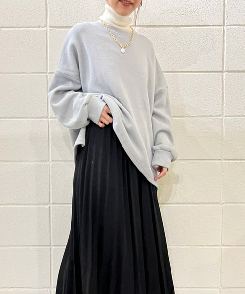 RR TOKYO（アールアールトウキョウ）の「ドロップショルダー長袖（Tシャツ/カットソー・レディース・ベージュ/グレー・FREE）」の2枚目の写真