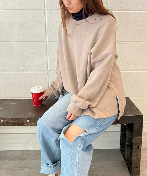 RR TOKYO（アールアールトウキョウ）の「ドロップショルダー長袖（Tシャツ/カットソー・レディース・ベージュ/グレー・FREE）」の22枚目の写真