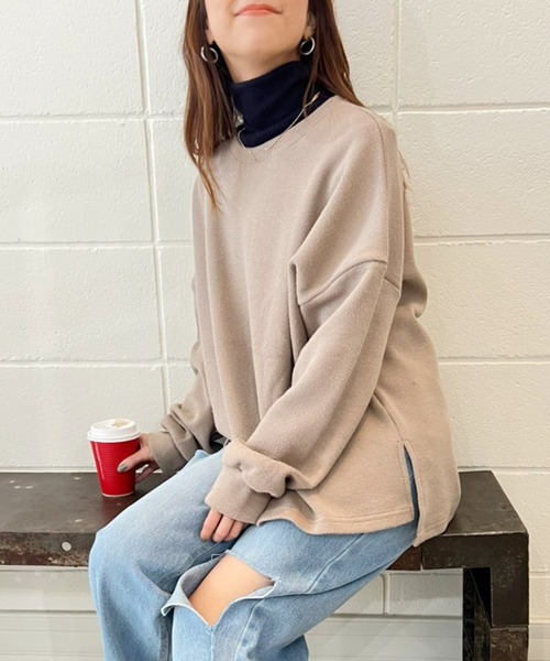 RR TOKYO（アールアールトウキョウ）の「ドロップショルダー長袖（Tシャツ/カットソー・レディース・ベージュ/グレー・FREE）」の13枚目の写真