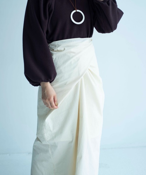 ONEME（ワンム）の「【 ONEME 】ラップアラウンドスカート（スカート・レディース・ベージュ/アイボリー・FREE）」の9枚目の写真