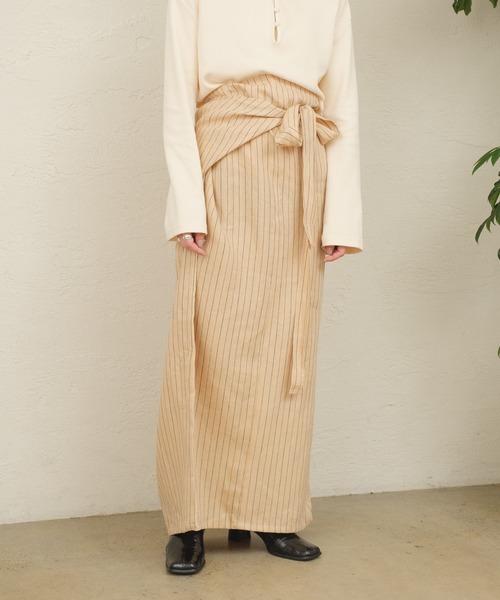 ONEME（ワンム）の「【 ONEME 】ラップアラウンドスカート（スカート・レディース・ベージュ/アイボリー・FREE）」の18枚目の写真