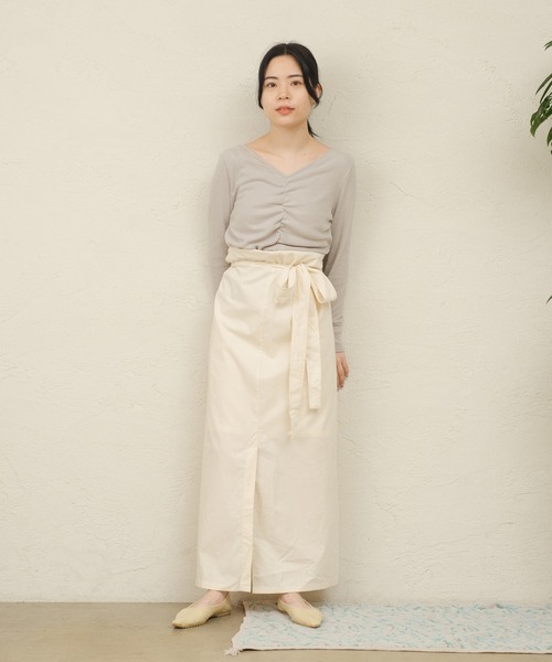 ONEME（ワンム）の「【 ONEME 】ラップアラウンドスカート（スカート・レディース・ベージュ/アイボリー・FREE）」の11枚目の写真