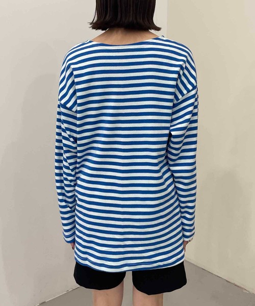 CAPRICIEUX LE'MAGE（カプリシューレマージュ）の「デッドストックロシアボーダーTシャツ（Tシャツ/カットソー・レディース・ブルー/ブラック・FREE）」の3枚目の写真