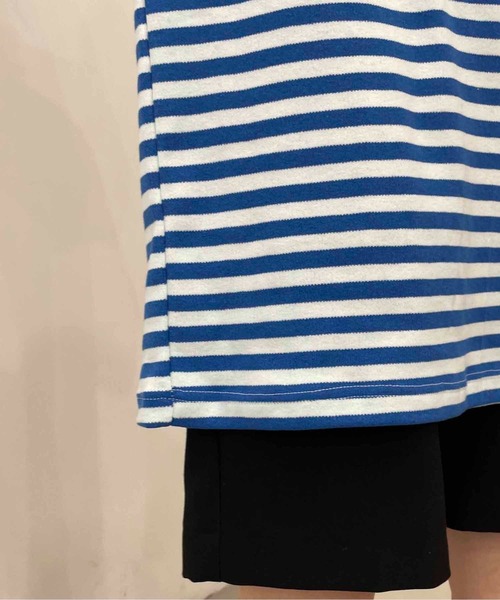 CAPRICIEUX LE'MAGE（カプリシューレマージュ）の「デッドストックロシアボーダーTシャツ（Tシャツ/カットソー・レディース・ブルー/ブラック・FREE）」の6枚目の写真