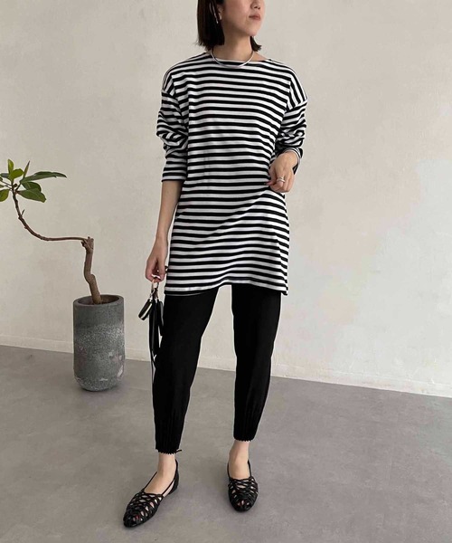 CAPRICIEUX LE'MAGE（カプリシューレマージュ）の「デッドストックロシアボーダーTシャツ（Tシャツ/カットソー・レディース・ブルー/ブラック・FREE）」の11枚目の写真