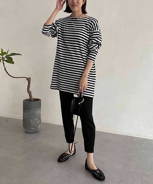 CAPRICIEUX LE'MAGE（カプリシューレマージュ）の「デッドストックロシアボーダーTシャツ（Tシャツ/カットソー・レディース・ブルー/ブラック・FREE）」の12枚目の写真