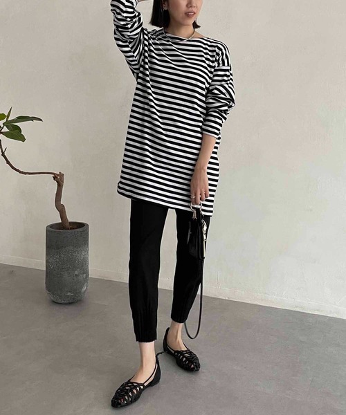 CAPRICIEUX LE'MAGE（カプリシューレマージュ）の「デッドストックロシアボーダーTシャツ（Tシャツ/カットソー・レディース・ブルー/ブラック・FREE）」の16枚目の写真