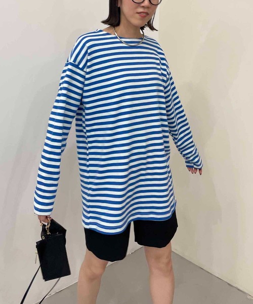 CAPRICIEUX LE'MAGE（カプリシューレマージュ）の「デッドストックロシアボーダーTシャツ（Tシャツ/カットソー・レディース・ブルー/ブラック・FREE）」の19枚目の写真