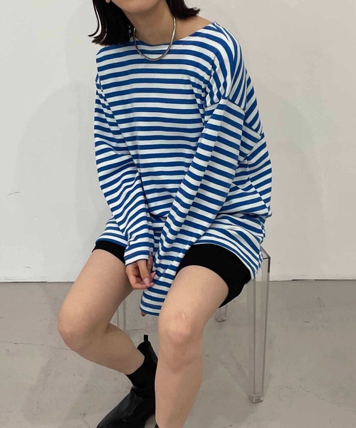 CAPRICIEUX LE'MAGE（カプリシューレマージュ）の「デッドストックロシアボーダーTシャツ（Tシャツ/カットソー・レディース・ブルー/ブラック・FREE）」の20枚目の写真