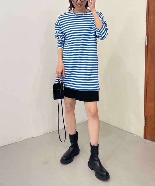 CAPRICIEUX LE'MAGE（カプリシューレマージュ）の「デッドストックロシアボーダーTシャツ（Tシャツ/カットソー・レディース・ブルー/ブラック・FREE）」の21枚目の写真