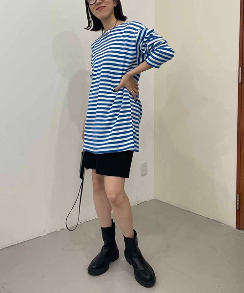 CAPRICIEUX LE'MAGE（カプリシューレマージュ）の「デッドストックロシアボーダーTシャツ（Tシャツ/カットソー・レディース・ブルー/ブラック・FREE）」の22枚目の写真