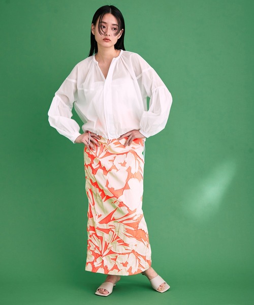 ADAM ET ROPE'（アダムエロペ）の「シュリンクプリントスカート（スカート・レディース・オレンジ系その他/ブラック系その他・38/36）」の7枚目の写真