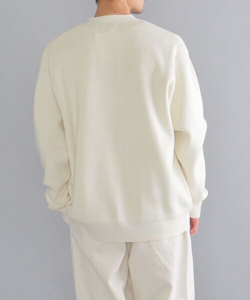 SHIPS（シップス）の「SHIPS:〈手洗い可能〉コットン/アクリル 超度詰め アゼ カーディガン（カーディガン/ボレロ・メンズ・ライトブルー/ネイビー/オフホワイト/グリーン/コバルトブルー・SMALL/MEDIUM/LARGE/X-LARGE）」の11枚目の写真