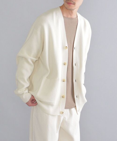 SHIPS（シップス）の「SHIPS:〈手洗い可能〉コットン/アクリル 超度詰め アゼ カーディガン（カーディガン/ボレロ・メンズ・ライトブルー/ネイビー/オフホワイト/グリーン/コバルトブルー・SMALL/MEDIUM/LARGE/X-LARGE）」の12枚目の写真