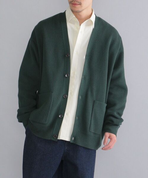 SHIPS（シップス）の「SHIPS:〈手洗い可能〉コットン/アクリル 超度詰め アゼ カーディガン（カーディガン/ボレロ・メンズ・ライトブルー/ネイビー/オフホワイト/グリーン/コバルトブルー・SMALL/MEDIUM/LARGE/X-LARGE）」の17枚目の写真