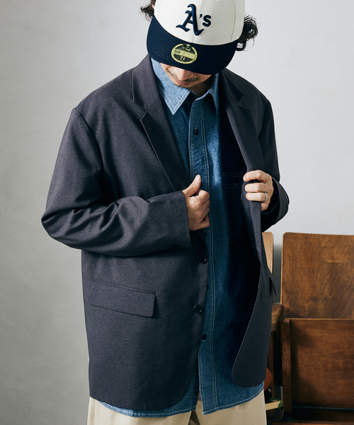 JOURNAL STANDARD relume(ジャーナルスタンダード レリューム)の「TOP STRETCH RELAX オーバーサイズジャケット(テーラードジャケット・メンズ・ベージュ/グレー/ナチュラル・SMALL/MEDIUM/LARGE)」の9枚目の写真