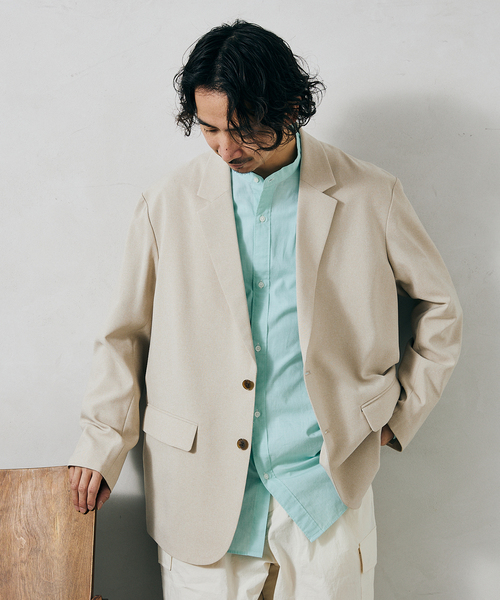 JOURNAL STANDARD relume(ジャーナルスタンダード レリューム)の「TOP STRETCH RELAX オーバーサイズジャケット(テーラードジャケット・メンズ・ベージュ/グレー/ナチュラル・SMALL/MEDIUM/LARGE)」の18枚目の写真