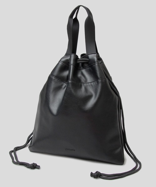 glabella（グラベラ）の「2WAY PU 巾着バッグ（ハンドバッグ・ショルダーバッグ）（ショルダーバッグ・メンズ・ブラック・FREE）」の6枚目の写真