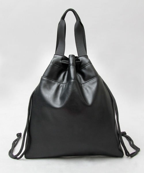 glabella（グラベラ）の「2WAY PU 巾着バッグ（ハンドバッグ・ショルダーバッグ）（ショルダーバッグ・メンズ・ブラック・FREE）」の9枚目の写真