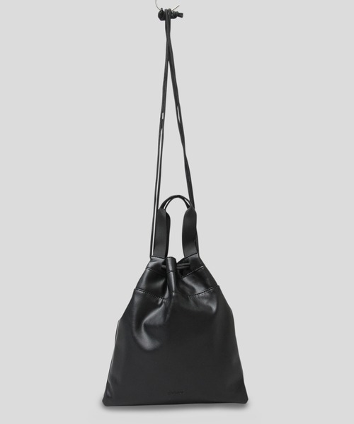 glabella（グラベラ）の「2WAY PU 巾着バッグ（ハンドバッグ・ショルダーバッグ）（ショルダーバッグ・メンズ・ブラック・FREE）」の11枚目の写真