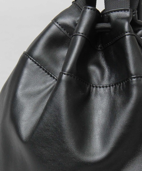glabella（グラベラ）の「2WAY PU 巾着バッグ（ハンドバッグ・ショルダーバッグ）（ショルダーバッグ・メンズ・ブラック・FREE）」の3枚目の写真