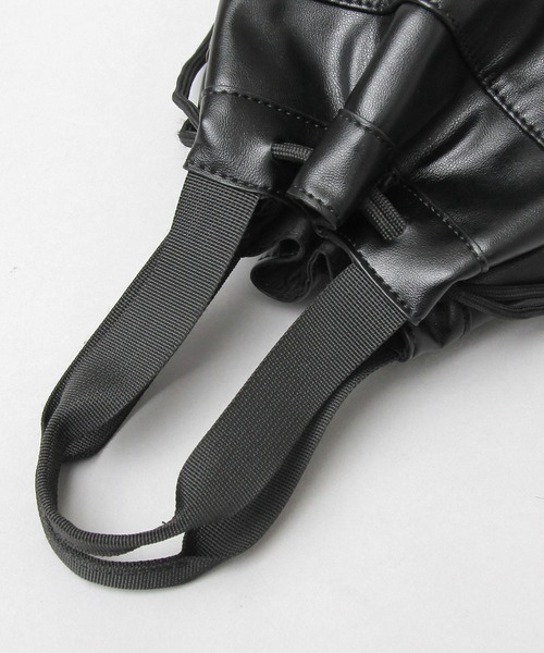 glabella（グラベラ）の「2WAY PU 巾着バッグ（ハンドバッグ・ショルダーバッグ）（ショルダーバッグ・メンズ・ブラック・FREE）」の5枚目の写真
