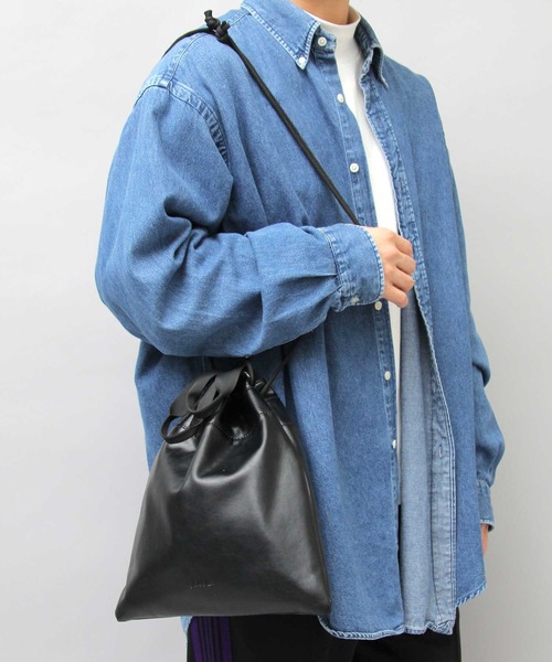 glabella（グラベラ）の「2WAY PU 巾着バッグ（ハンドバッグ・ショルダーバッグ）（ショルダーバッグ・メンズ・ブラック・FREE）」の19枚目の写真