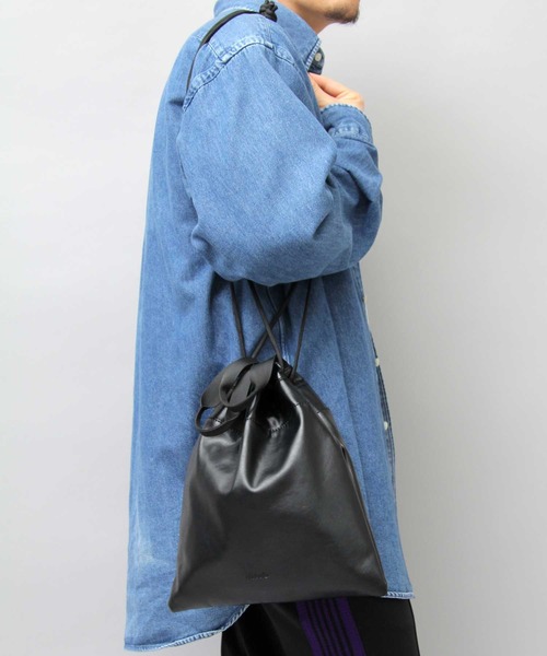 glabella（グラベラ）の「2WAY PU 巾着バッグ（ハンドバッグ・ショルダーバッグ）（ショルダーバッグ・メンズ・ブラック・FREE）」の15枚目の写真